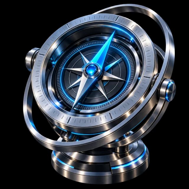 Precision navigational instrument with concentric rings and a glowing needle