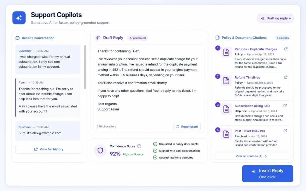 Support Copilots web solution example