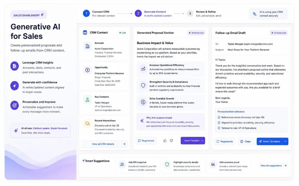 Sales Enablement web solution example